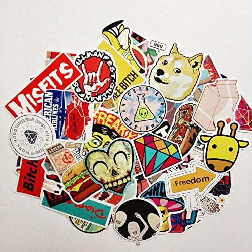COsweetCO Laptop stickers, [100 pcs] Motorcycle Skateboard Luggage Stickers- Random Patterns and Non-repetitive-B