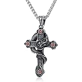 KIRTIJW Skull Necklace Stainless Steel Gothic Punk Skull Pendant Necklace Jewelry for Men Boys