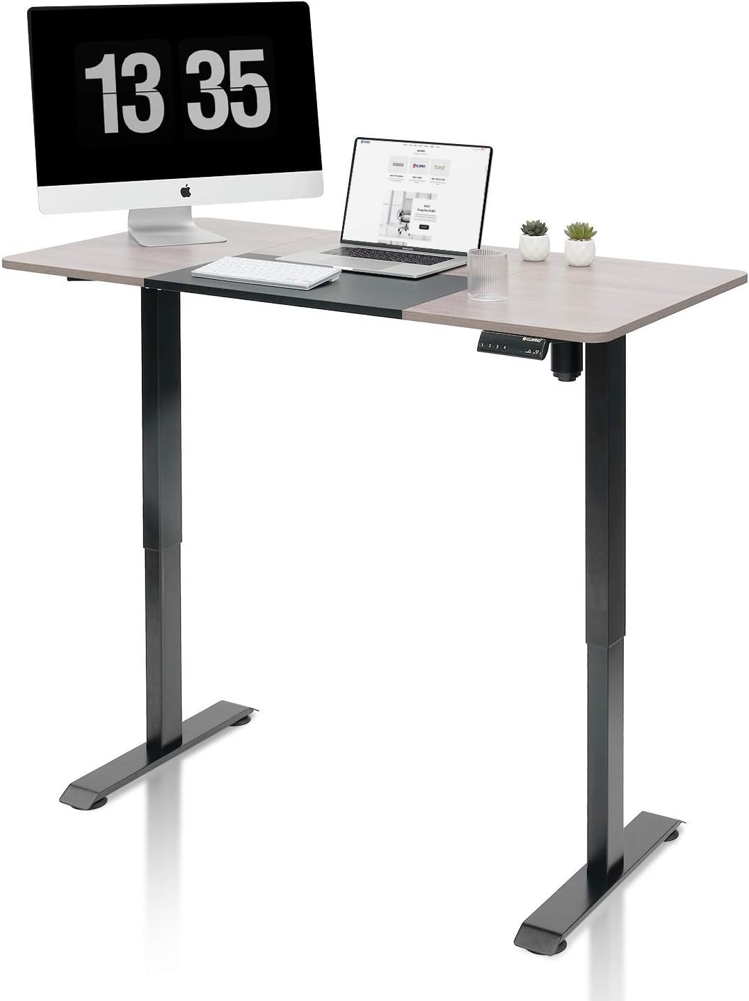 best standing desks on amazon on Amazon Com Clatina Adjustable Height Standing Desk With Electric For Sit Stand Up Computer Home And Office 55 X 28 Inch Willow Top Black Frame Berezi Kitchen Dining