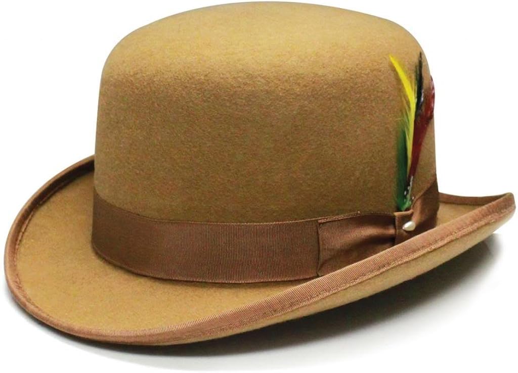 City Hunter Pmw41 Derby Wool Felt Fedora Hat ( Tan Xlarge Size ) at