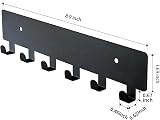GTK Key Holder Wall Mounted with 6 Hooks and Top Tray Rack Black view 5