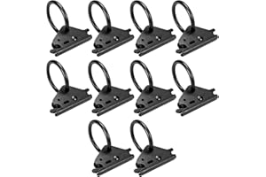 BOKE YOUNG 10-Pack Heavy Duty Steel E-Track O-Rings Tie-Down Anchors, for Trailers, Trucks, E Track Accessories to Secure Cargo in Enclosed/Flatbed Trailer Truck, Working Load Limit 1500lbs, Black
