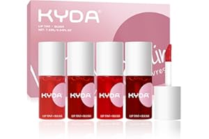 KYDA 4 Colors Lip Tint Stain Kit, Water Gel Lip Tint, Natural Matte Finish, Moisturizing Waterproof Lipstick, Lasting Lips Tattoo Makeup, by Ownest Beauty