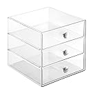 InterDesign 3 Drawer Storage Organizer for Cosmetics, Makeup, Beauty Products - Clear