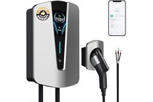 EVAYAFOX Level 2 Electric Vehicle Charger,48Amp/240V, 25ft Cable Indoor/Outdoor J1772 EV Car Charging Station w/App Control, WiFi Enabled (Gray/Hardwire)…
