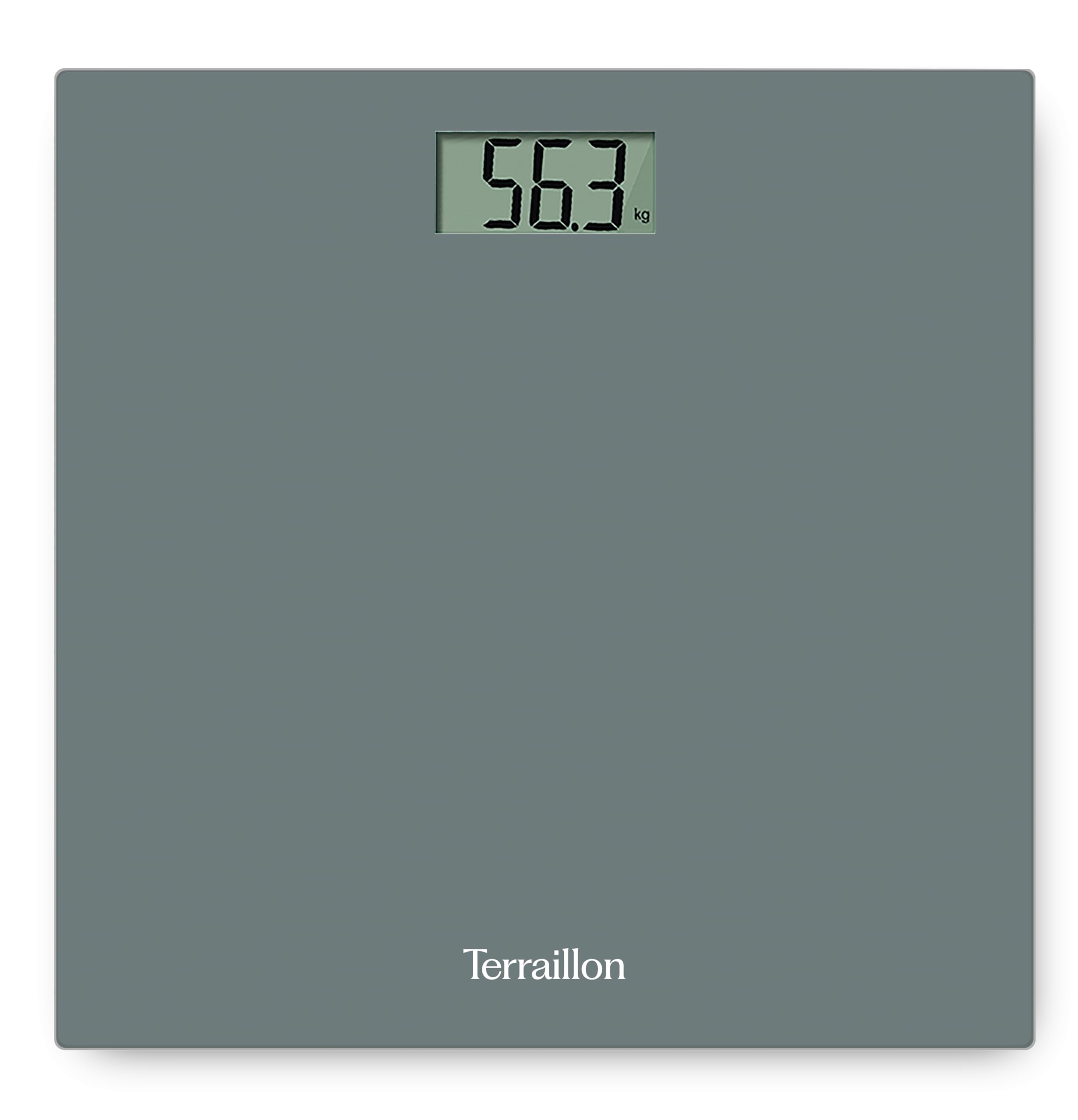 Terraillon Electronic Bathroom Scales, Ultrathin, Automatic on/off, Big LCD screen, 150 kg, TX1500, Grey