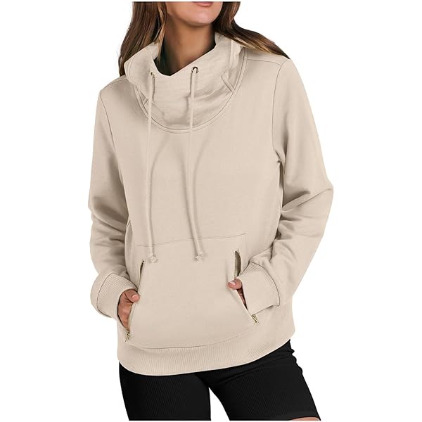 Womens Hoodies Sweatshirts Long Sleeve Cowl Neck Pullover