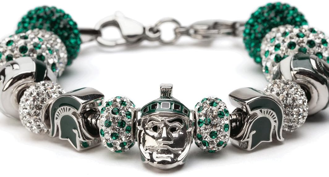 Michigan State Bracelet MSU Charm Bracelet