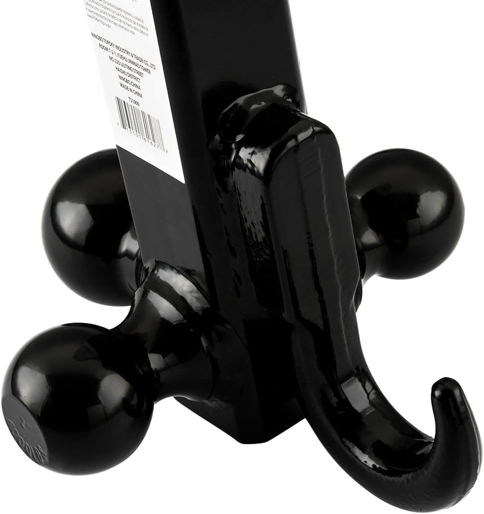 TOPSKY Trailer Ball Mount with Hitch Hook & Hitch pin, 1-7/8",2"&2-5/16" Hitch Ball,Tow Hitch,Black Ball,TS2010: Automotive