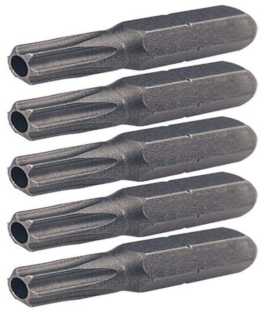 '1/4 Inch Torx Bit T20 25 mm S2 with Bore – verp. Pack of 5