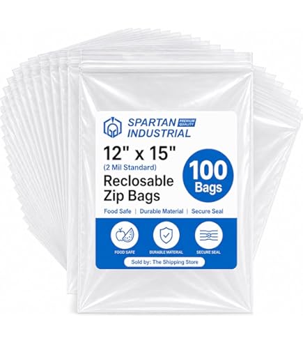 Amazon.com: Spartan Industrial - 12” X 12” (100 Count) 2 Mil Clear