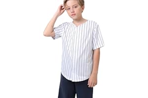 ACEFAST INC Kids Baseball Jersey Button Blank Softball Team Uniform Girls Boys Hip Hop T-Shirt Solid Color Sweatshirt