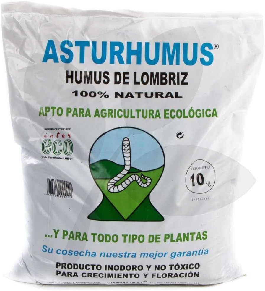 Humus de Lombriz Asturhumus 100% Ecológico - 10 kg: Amazon.es: Jardín