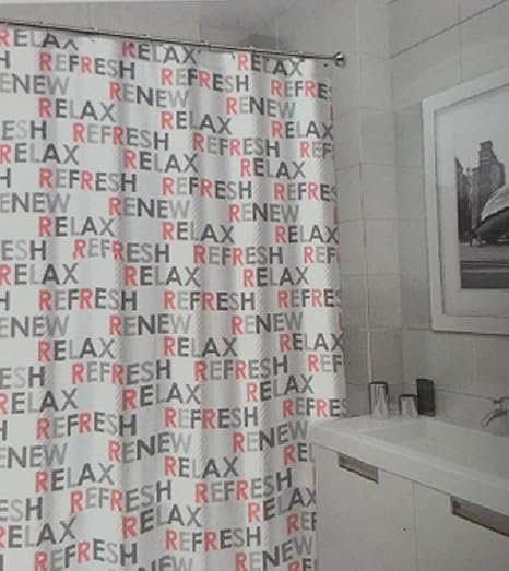 Mapleton Collection Luxury Shower Curtain Relax Coral Amazon Co