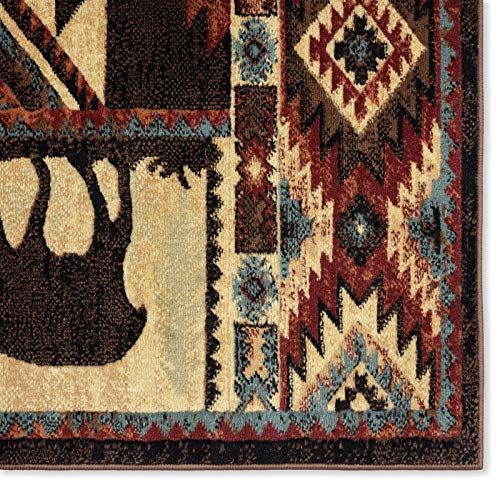 Home Dynamix Buffalo Southwest Rustic Area Rug, Brown/Red, 5'2"x7'2