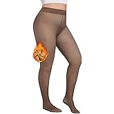 COOTRY Fleece Lined Tights for Women Plus Size Thick Thermal Pantyhose Leggings Warm Winter Sheer Tights