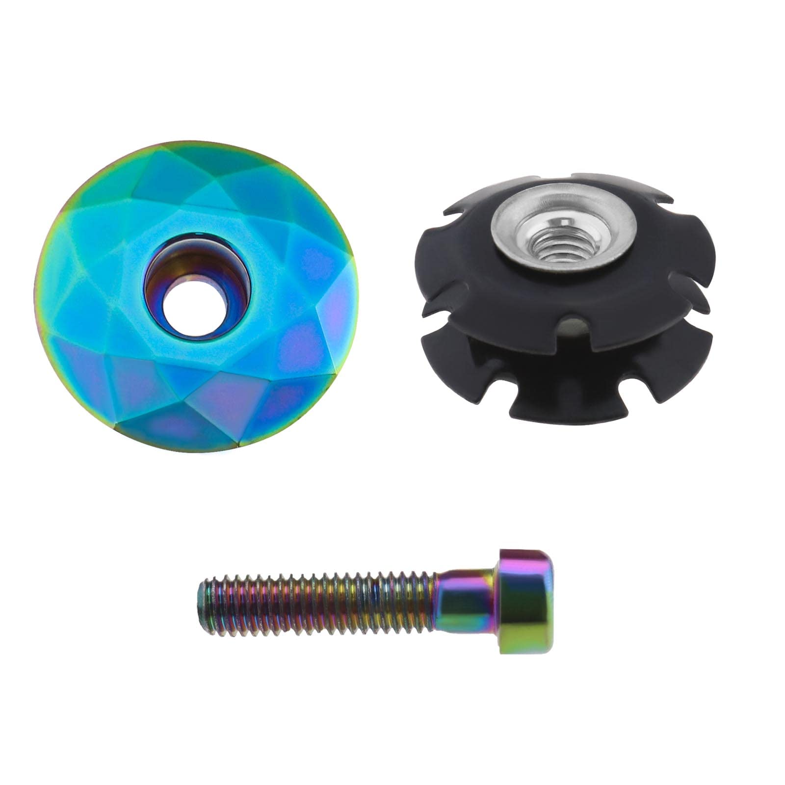Be In Your Mind Bicycle Headset Cap Aluminium Alloy Mountain Bike Front Fork Stem Top Cap Bowl Cover with Screw for 28.6mm Threadless Shaft and Fork Colourful