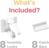 Inaya Cabinet Locks Baby Proofing 8 Pack Easy Install 3M Adhesive No Drilling view 8
