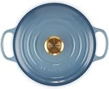 Le Creuset Signature Enamelled Cast Iron Round Casserole 24 cm Chambray view 4