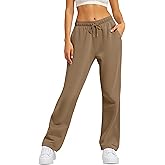 TCHH-DayUp Women's Wide Leg Fleece Sweatpants Straight Leg Baggy Sweat Pants with Pockets
