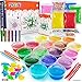 Play22 DIY Slime Kit for Kids - 18 Color Crystal Slime Making Kit, Includes Colorful Foam Balls, Fruit Face, Eyes, Stars, Glitter, Beads, Molds, Straws, Glow in Dark Powder and Much More - Original