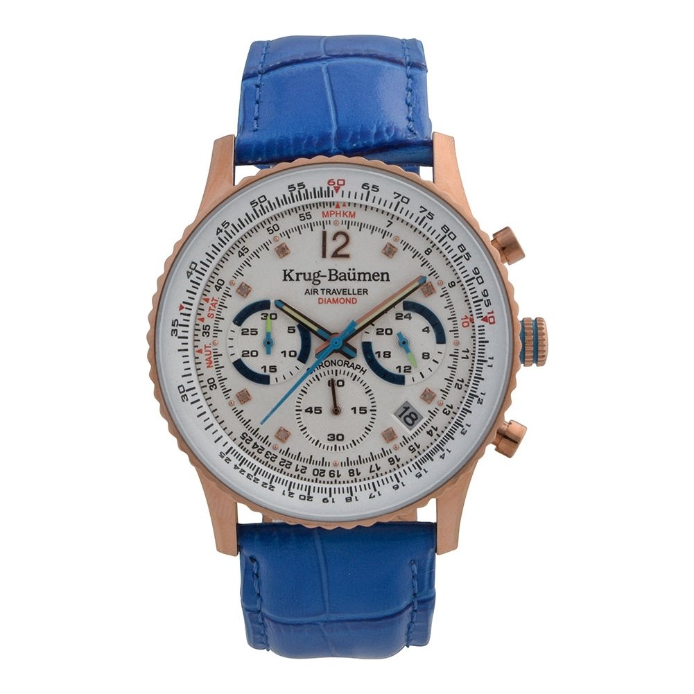 Krug-Baumen 410703DS Mens Air Traveller Diamond Watch