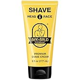 Bee Bald SHAVE Premium Shaving Cream for Men, Bald Head &amp; Face, 6 fl oz | Goes On Light &amp; Slick For an Incredibly Close Shave. Glides Over Every Curve of Your Head or Face. No Nicks, No Tug.