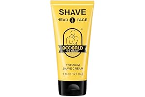 Bee Bald SHAVE Premium Shaving Cream Goes On Light & Slick That's Incredibly Smooth & Quick For Both Face And Head, 6 Fl Oz