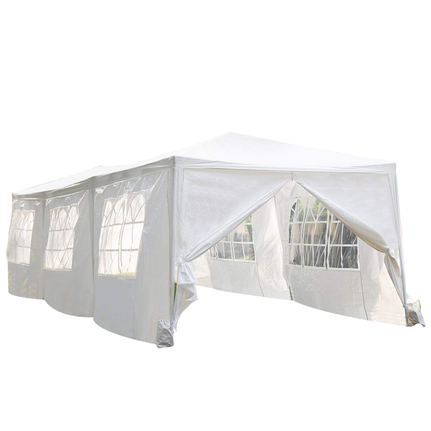 Photo 1 of 10'x30' White Outdoor Gazebo Canopy Tent Canopy Wedding Party Tent Waterproof Camping Gazebo BBQ Shelter Pavilion 8 Removable Walls -8
