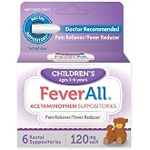 Feverall 120mg 6 Children Suppositories | Acetaminophen, Fever Pain Relief