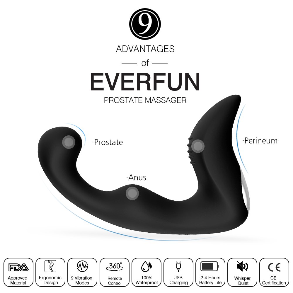 Male Anal Massager 9 Speeds Resonates Vibrating Prostate Massager Waterproof Rechargeable Anal Vibrator Butt Plug Adult Sex Toys for Men Couples