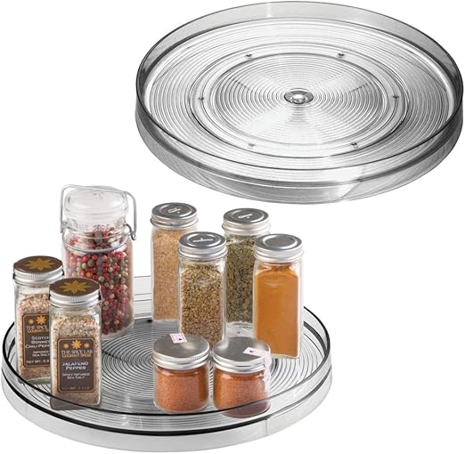 Amazon Com Mdesign Lazy Susan Plastic Turntable Food Storage