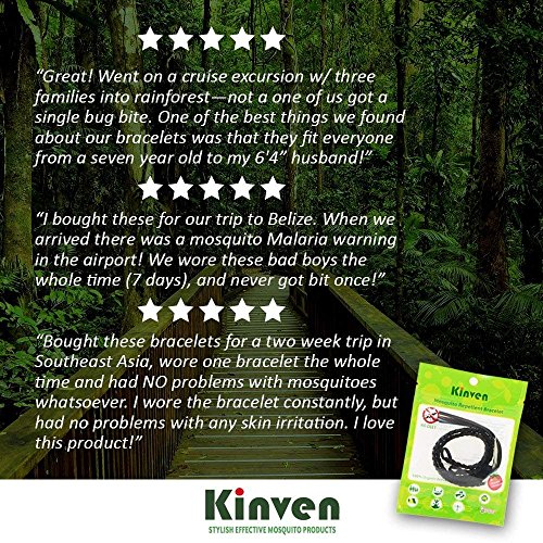 Original Kinven Mosquito Insect Repellent Bracelet Waterproof Natural DEET FREE Insect Repellent Bands, Anti Mosquito Protection Outdoor & Indoor, Adults & Kids, 12 bracelets, in Multiple Colors