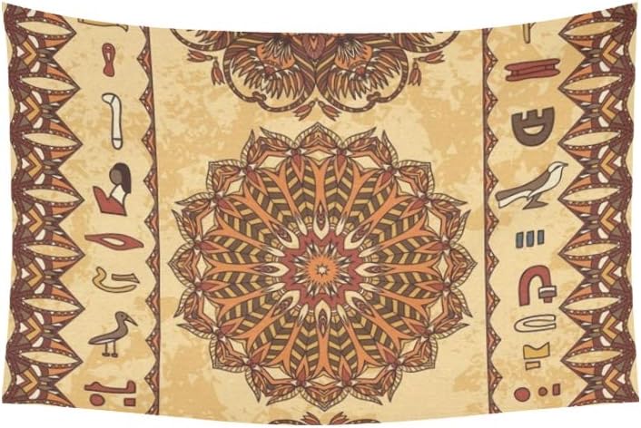 JOCHUAN Tapestry Egypt Colorful Ornament Ancient Egyptian Hieroglyphs Tapestries Wall Hanging Flower Psychedelic Tapestry Wall Hanging Indian Dorm Decor For Living Room Bedroom 60 X 40 Inch