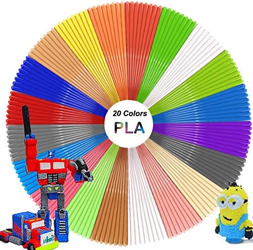 KAISITONG 3D Pen Filament, 3D Pen Filament Refills(20 Colors Including 6 Glow, 32.8 Feet Each) - 3D Pen Filament 1.75mm Total 656 Feet for 3D Doodler Pen - Dimensional Accuracy +/- 0.03mm