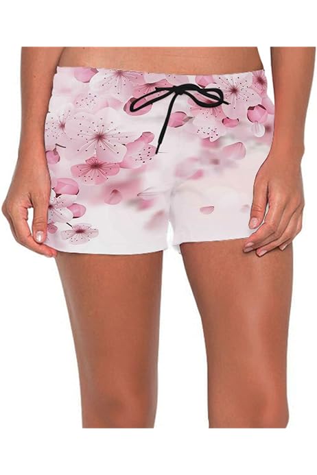VISESUNNY Women's Santa Claus Floral Board Shorts - Quick Dry Beach Swim Trunks With Pockets