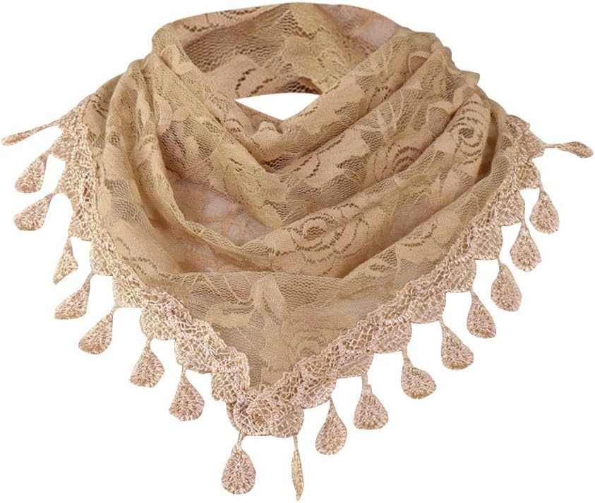 Clearance Sale!Women Clearance Lace Tassel Rose Floral Hollow Scarf Shawl Lady Wraps Scarves