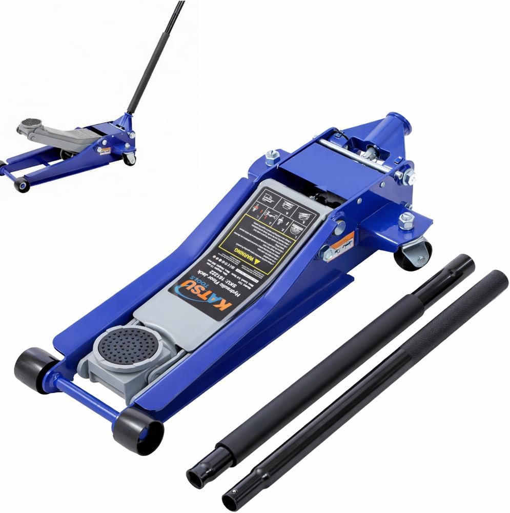 KATSU 3 Ton Hydraulic Low Profile Floor Jack 505mm Lift Twin Piston