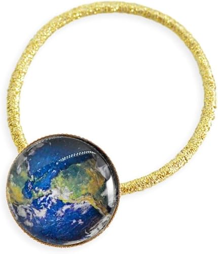 Amazon ガーグル Gargle ヘアゴム 惑星 地球 アース モチーフ 宇宙 ヘアアクセサリー 丸 リアル バレッタ クリップ 通販