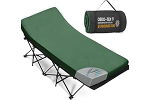 CYMULA Camping Cot Mattress 2in Memory Foam Sleeping Pad,Soft Warm Non-Slip Camping Mattress Topper with Retaining for Adults,Portable Roll up Pad for Travel(75 x30)（only Mattress）