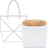 FANJI Project Tote Bag Organizer Insert for LOEWE Puzzle Fold Tote Medium Handbag,Custom Fit Inside Premium Lightweight Water Resistant Purse Insert with Zipper(Vanile)
