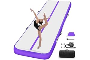 CZGBRO Gymnastics Mats Tumbling Track Mat, Air Mat Tumble Track Inflatable Training Mat 4 inch Thickness With Carry Bag Electric Pump For Home Use, Cheerleading, Yoga, Water Exercise