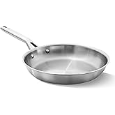 Calphalon Premier Brushed 5-Ply Stainless Steel Cookware w/Turbo Heat Tech 10" Fry Pan, Induction, Oven Safe 450F, Silver