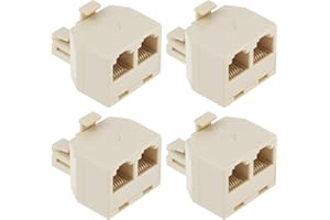Create idea 4Pcs RJ12 Telephone Splitter Adapter 6P6C 1 Male to 2 Female Telephone Line Splitters for Landline Fax Machine