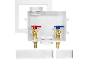 1-Pack HeSun Washing Machine Outlet Box,Pex A Expansion Washer Box with Drain, 1/2 Inch PEX-A Inlet x 3/4 Inch MHT Outlet Connection,ASTM F1960(WM003)