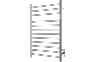 NORTTA Wall Mounted Towel Warmer 12 Bars with Plug-in and Hardwired Options 3 Working Modes Mirror Polished Stainless Steel 2