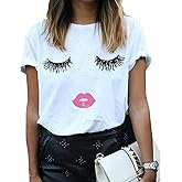 BLACKMYTH Women Summer Funny Print Short Sleeve Top Tee Graphic Cute T-Shirt