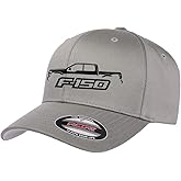 2015-20 Ford F150 Pickup Truck Outline Design Flexfit 6277 Athletic Baseball Fitted Hat Cap Grey L/XL