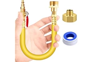 BOLTIGEN RV Winterizing Kit, 12" RV Winterize Blowout Adapter with Shut Off Valve, Air Compressor Quick Connect Blow Out Fitting Plug, 3/4" Garden Hose Thread for Faucet Boat Camper Travel Trailer, Motorhome