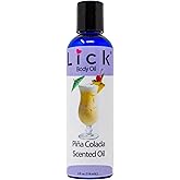 LICK Pina Colada Scented Body Oil - Luxurious Hydrating Oil for Radiant Skin, Enriched with Natural Castor, Almond, Jojoba Oils, Vitamin E. Ideal for Women, Daily Care 4 fl oz.